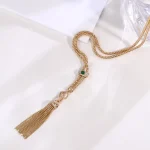 Golden Tassel Pendant | 18K Yellow Gold Pendant with Lab Diamond Cascading Fringe（pendant only）