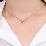 Round Cut Colored Gemstone Pendant Flower Clip-on Charm Style