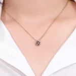 Round Cut Colored Gemstone Pendant Flower Clip-on Charm Style