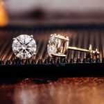 Stunning four claw setting Moissanite Round Cut Stud Earrings