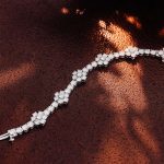 Exquisite Flower Design Moissanite White Gold Tennis Bracelet