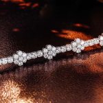 Exquisite Flower Design Moissanite White Gold Tennis Bracelet