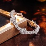 Exquisite Flower Design Moissanite White Gold Tennis Bracelet
