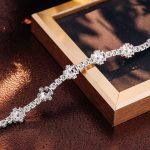 Exquisite Flower Design Moissanite White Gold Tennis Bracelet