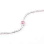 Radiant Emerald Pink Lab Gemstone Halo Tennis Bracelet