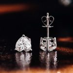 Elegant White Gold Moissanite Heart Earrings