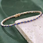 Baguette Lab Sapphire Bracelet