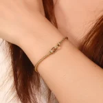 Diamond Chain Bracelet | 18K Yellow Gold Chain with Round-Cut Lab Diamond Clasp