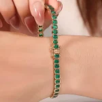 16CTW Classic Emerald Cut Lab Emerald Tennis Bracelet Design