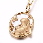 Rabbit & Star Cosmos Pendant | Lab Diamond Stars on 18K Gold over Mother-of-Pearl