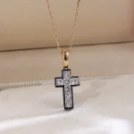 Divine Light Cross Pendant | Princess-Cut Lab Diamond 18K Gold Cruciform Pendant (Pendant Only)