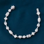 Exquisite White Gold Moissanite Bracelet