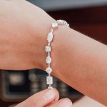 Exquisite White Gold Moissanite Bracelet