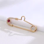 Dual-Function Diamond Pendant | 18K Yellow Gold Brooch/Pendant with Round Lab Diamonds（pendant only）
