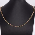 18K Yellow Gold Pig-Nose Chain ​| Interlocked Hoop Lab Gemstone Necklace