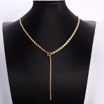 Serpent Lariat Necklace | 18K Gold Snake Necklace with Lab Ruby Eye & Lab Diamond Scales​