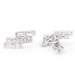 Gorgeous stepped arrangement Moissanite Stud Earrings