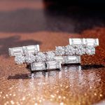 Gorgeous stepped arrangement Moissanite Stud Earrings