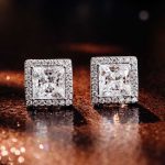 Elegant 1.5CT Princess Cut White Gold Moissanite Earrings