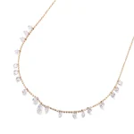 Pear Shape Lab Diamond Necklace | 18K Yeloow Gold Lab Diamond Choker with 19-Bead Accents​ - Image 2