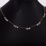 15-Stone Lab Diamond Choker | 18K Gold Lab Diamond Necklace with Uniform Round-Cut Alignment​