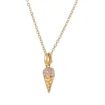 Round Cut Diamond Pendant Necklace Ice Cream Cone Charm Style