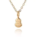 Round Cut Diamond Pendant Necklace Lucky Wulu Gourd Charm Style