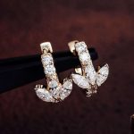 Leaf-Shaped Marquise Moissanite Hoop Earrings