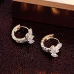 Leaf-Shaped Marquise Moissanite Hoop Earrings