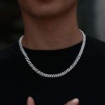 6MM Wide Moissanite Silver Cuban Chain