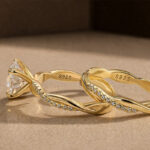 S925 Maxine Moissanite Twist 2.0 Carat Round Cut Wedding Ring Set In Sterling Silver - Image 13