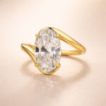 S925 5.0Ct Oval Cut Solitaire Simulated Diamond Engagement Ring in Sterling Silver - Image 4