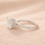 S925 Moissanite 3.5Ct Cushion Cut Hidden Halo Engagement Ring in Sterling Silver - Image 5