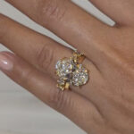 S925 Luxe 6Ct Oval Cut Solitaire Engagement Ring in Sterling Silver With Leaf Wedding Band - Image 2