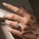 S925 Moissanite 3.5Ct Cushion Cut Hidden Halo Engagement Ring in Sterling Silver - Image 3