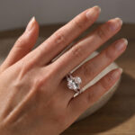 S925 2PC Wedding Ring Set 4.5Ct Oval Cut Engagement Ring With Marquise Cut Full Wedding Band - Image 12