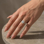S925 Classic Emerald Cut Women's Engagement Ring In White Gold - Image 3