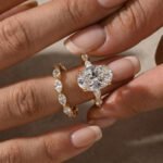S925 2PC Wedding Ring Set 4.5Ct Oval Cut Engagement Ring With Marquise Cut Full Wedding Band - Image 3