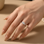 1.0Ct Three Stone Round Cut Moissanite Ring in S925 Sterling Silver - Image 3