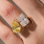 S925 Toi et Moi Radiant Cut Pear & Radiant Cut Engagement Ring Travel Ring For Women - Image 2