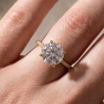 S925 Luxurious Round Cut 4 Prong Engagement Ring For Women In Sterling Silver - Image 6