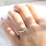 S925 Stunning Chic Thin V Shaped Stacking Wedding Band In Sterling Silver - Image 10