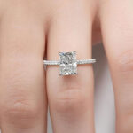 S925 Elegant 2.0Ct/ 3.5Ct/ 7.0Ct Radiant Cut Simulated Diamond Promise Ring in Sterling Silver