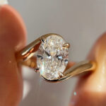 S925 2.0Ct/5.5Ct Oval Cut Unique Engagement Ring Travel Rings In Sterling Silver