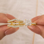 S925 Enhancer Wedding Set Gorgeous 2.0Ct Princess Cut Engagement Ring With Enhancer Wedding Band - Image 7