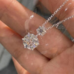 S925 Maxine Moissanite 3.8 Ct Round Cut White Gold Pendant Necklace
