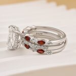 S925 3.5Ct Radiant Cut Enhancer Wedding Ring Set With Blue & White Stone Engagement Ring - Image 4