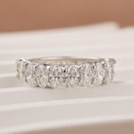S925 Maxine 3.0Ct Half Oval Cut Sona Wedding Band - Image 19