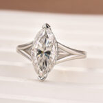 S925 3.0Ct Marquise Cut Split Shank Engagement Ring Travel Ring In Sterling Silver - Image 7