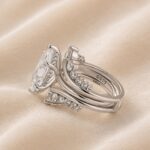 S925 4.0Ct Wedding Set Marquise Cut Hidden Halo Engagement Ring With Maxine Fashion Round Cut Jacket Wedding Band - Image 8
